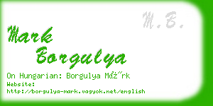 mark borgulya business card